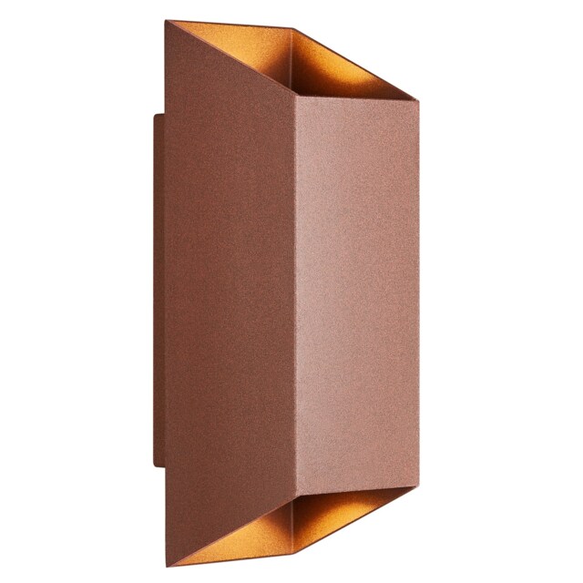 Nordlux Nico Outdoor Wall Light Brown Aluminium Solar GU10 Sensor Weatherproof - Mains Powered, IP54 Brown Rust