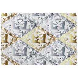 Egyptian Hieroglyphs In Gold & Silver Rug Multi