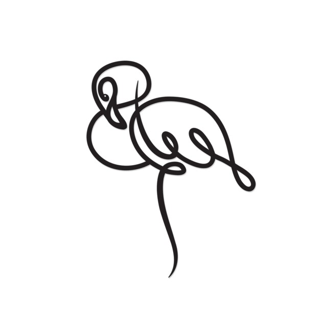 Decortie Flamingo Metal Wall Art 47x60cm Black