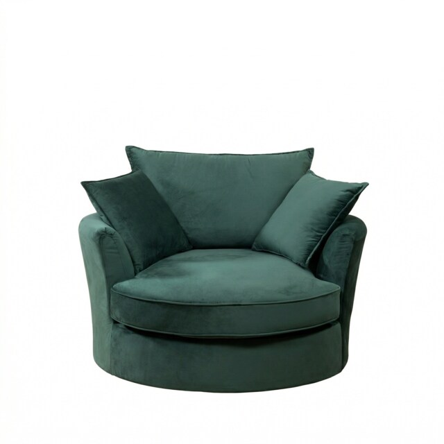 Havana Velvet Swivel Base Cuddle Chair