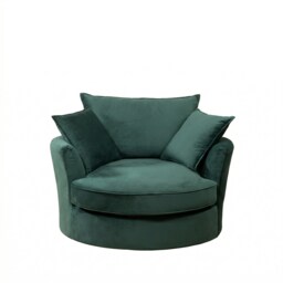 Havana Velvet Swivel Base Cuddle Chair