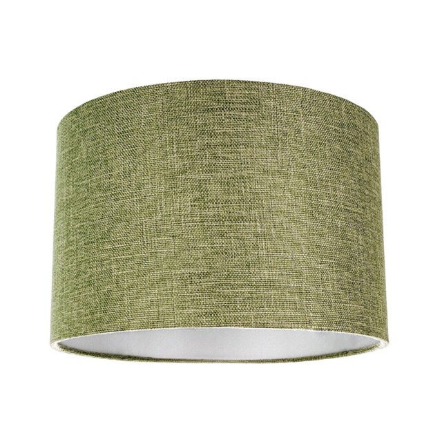 "Contemporary Olive Green Plain Linen Fabric 10"" Drum Lamp Shade 60w Maximum Green Olive Green 1"
