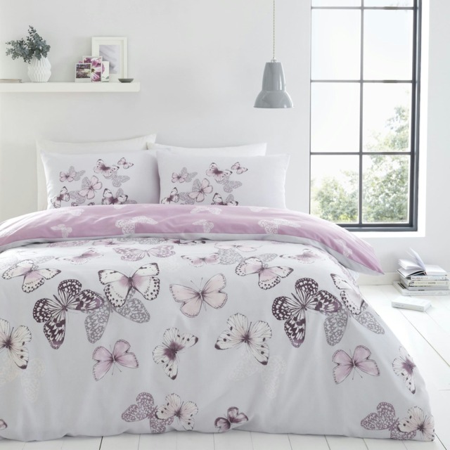 Catherine Lansfield Scatter Butterfly Reversible Duvet Cover Set
