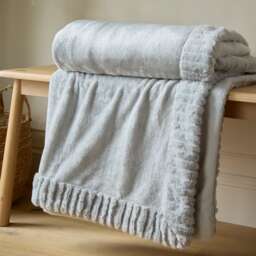 Catherine Lansfield Velvet And Faux Fur Soft Touch Blanket Throw