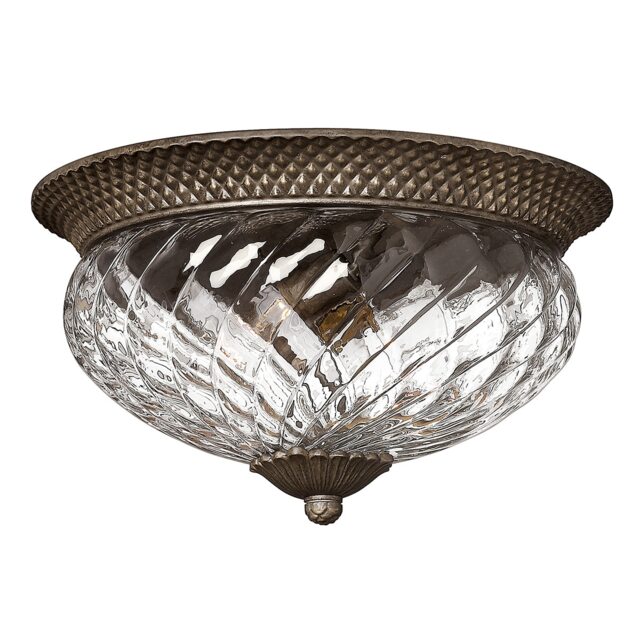 Plantation 3 Light Large Semi Flush Ceiling Light Pearl Bronze, E27