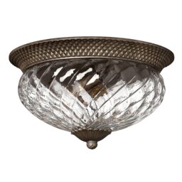 Plantation 3 Light Large Semi Flush Ceiling Light Pearl Bronze, E27