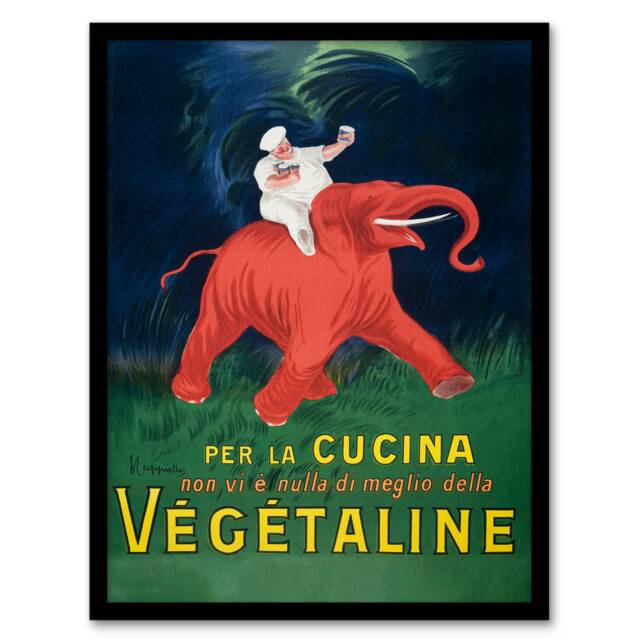 Leonetto Cappiello Framed Wall Art Vegetaline Vintage Italian Advert Home Décor