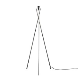 ValueLights Camden Chrome Metal Stem Tripod Floor Lamp Base Silver