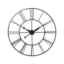 Living and Home Large Vintage Cut-Out Metal Wall Clock - 80cm - Grey Grey