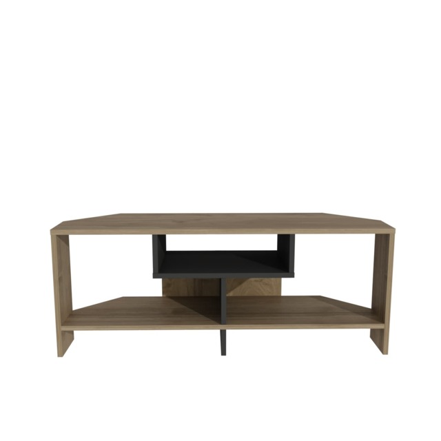 Decorotika Maldives Corner TV Unit with Open Shelves for TVs up to 47 Inches