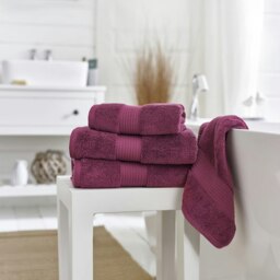 Bliss 650gsm Pima Cotton Supersoft Fluffy Towels Multi Cerise Bath towel