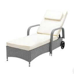 Rattan Sun Lounger Bed with Reclining function Garden and Outdoor
