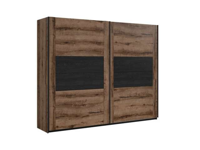 Large Sliding Door Wardrobe Oak Black Storage Bedroom Furniture 270cm Luxury Kassel