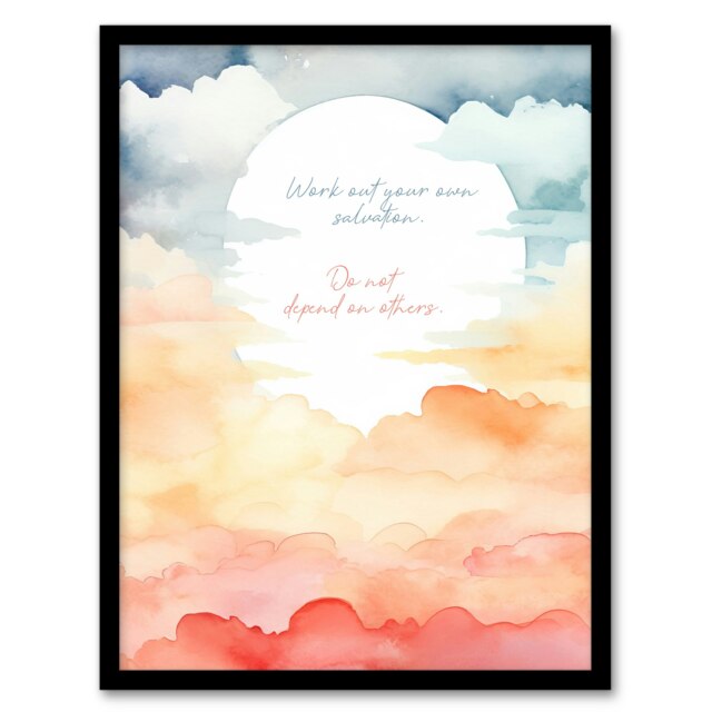 Your Own Salvation Buddhist Mindfulness Home Decor Black Framed Wall Art Print A4