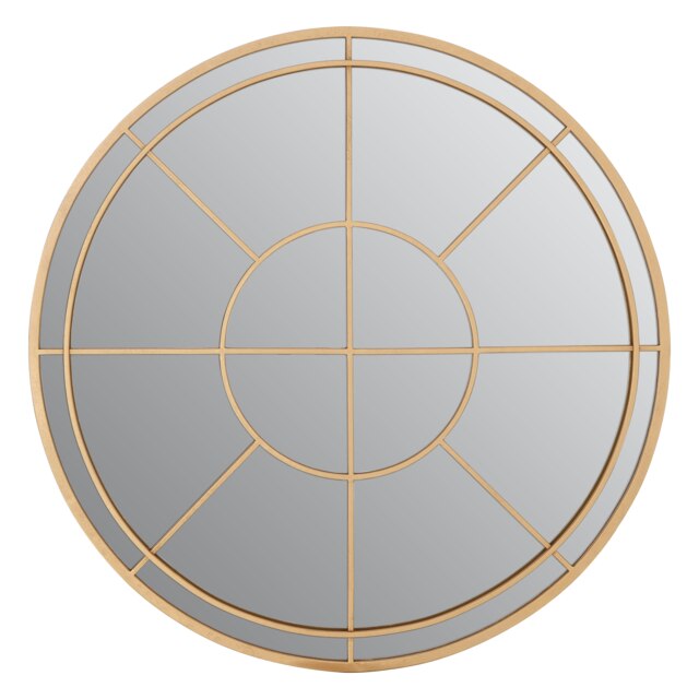 Interiors by Premier Gold Finish Round Wall Mirror, Contemporary Decorative Mirror With Luxe Wire Frame, Metal Accent Mirror Gold