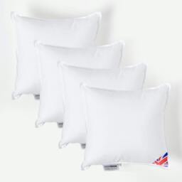 "Homescapes Luxury Super Microfibre Cushion Pad Insert Inner 30 x 30 cm (12 x 12 inches) - Pack of 4 White 30 x 30 cm (12 x 12"")"