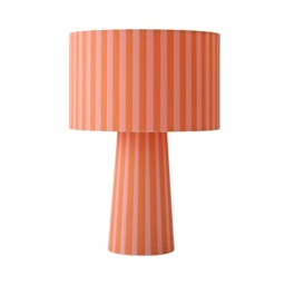 ValueLights Thorley Orange and Pink Stripe Table Lamp Orange Pink