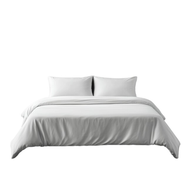 Microfibre Soft Touch Duvet Cover And Pillowcase/s Set Bed Linen White White White Double