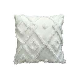 Shabby Chic Tuft Cushion - 43cm x 43cm White