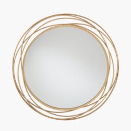 Antique Gold Swirl Frame Round Decorative Wall Mirror