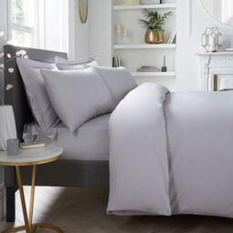 Serene Plain Dyed Fitted Bed Sheet Silver
