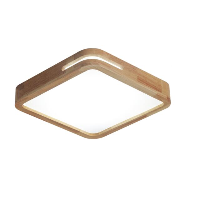 LED Ceiling Light 30cm Wood Effect Square 3 Color Lights