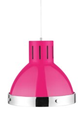 Orsina Jasper Hot Pink and Chrome Bell Shaped Pendant Light