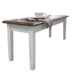 Hallway Bench Kitchen Dining Entryway in White and Dark Pine Canterbury 117cm White M