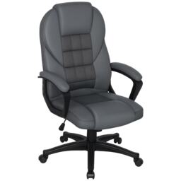 HOMCOM Executive Office Chair with High Back, Computer Chair, Charcoal Grey Grey Black