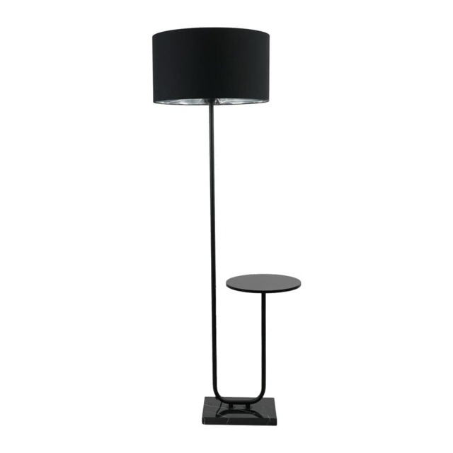 ValueLights Tavel Black Floor Lamp Black Chrome Shade and Bulb