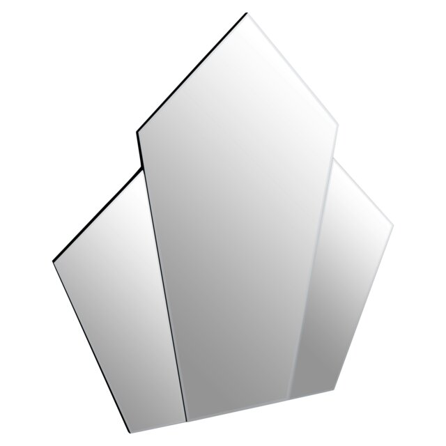 Yula Triangular Wall Mirror With Silver Finish Frame Silver