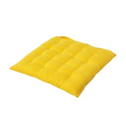 Homescapes Seat Pad Luxury Cotton Indoor Outdoor Garden Dining Cushion Yellow 40 x 40 cm 1