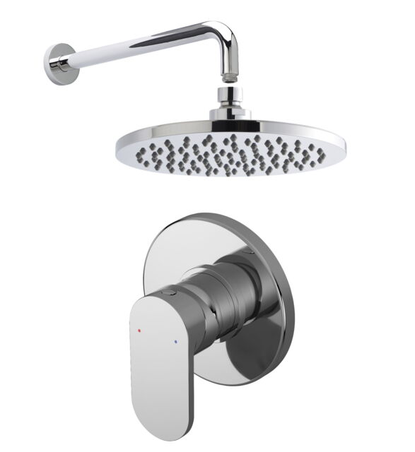 Balterley Contemporary Concealed Shower Valve Set Round - Manual Valve + Fixed Head Kit - BINMV10