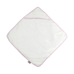 Towel City Baby Hooded Towel - White/Pink - One Size