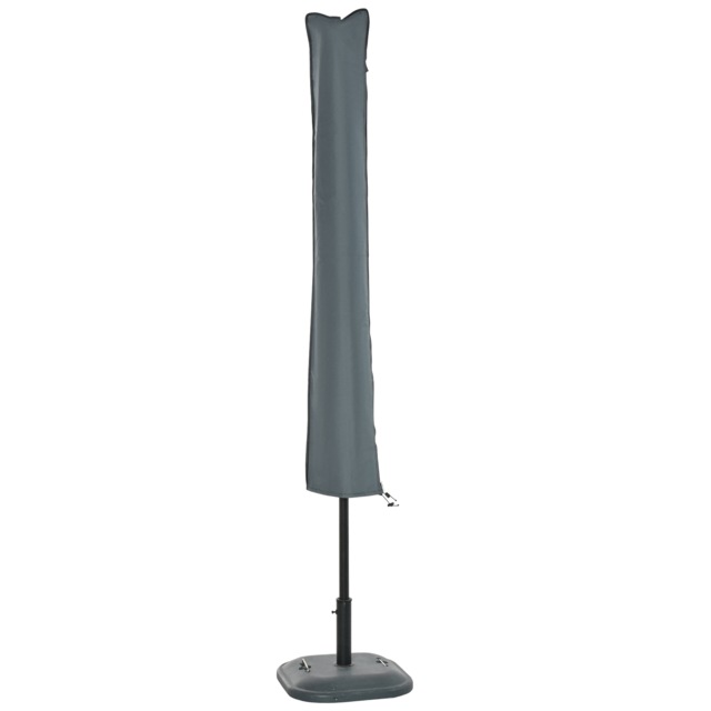 Outsunny Sun Umbrella Parasol Cover Waterproof Weatherproof Outdoor Courtyard Grey