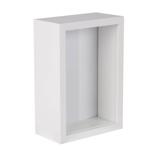 "Nicola Spring 4 x 6"" Deep Photo Frame - White - 3D Deep Box Picture Frame Portrait Display Case (17.5 x 12.5cm)"