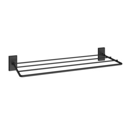 Cosmic Wall Mounted Towel Rail Shelf with Black Matt Finish for Bathroom 54 cm