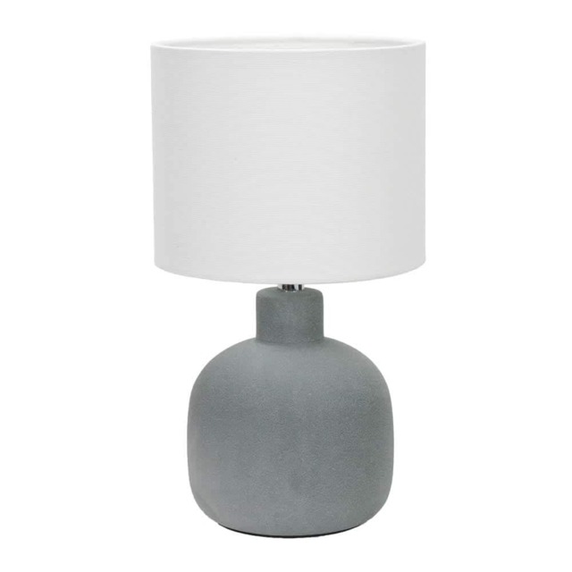 ValueLights Chelsea Sandblast Grey Ceramic Table Lamp and Bulb