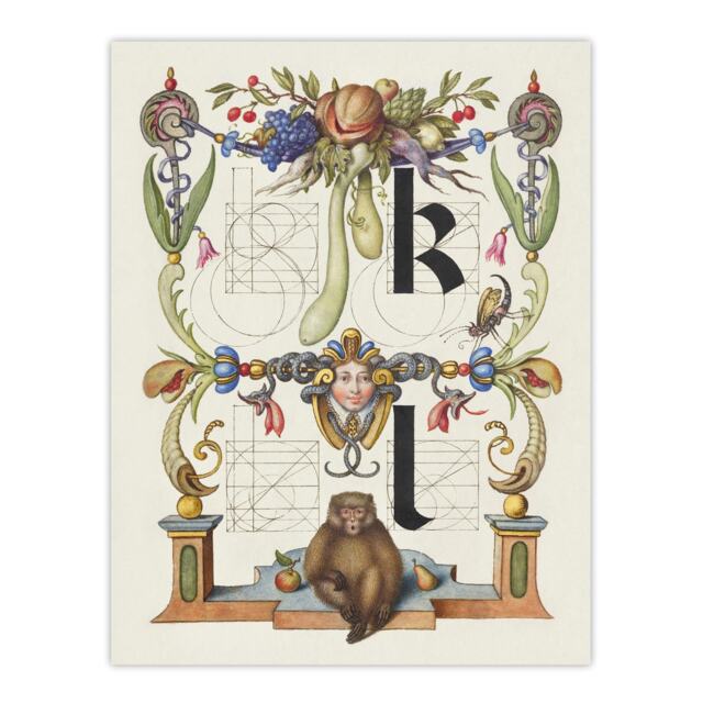"Pictorial Letter Guide K and l Calligraphy Huge Wall Art Poster Print 24X32"""