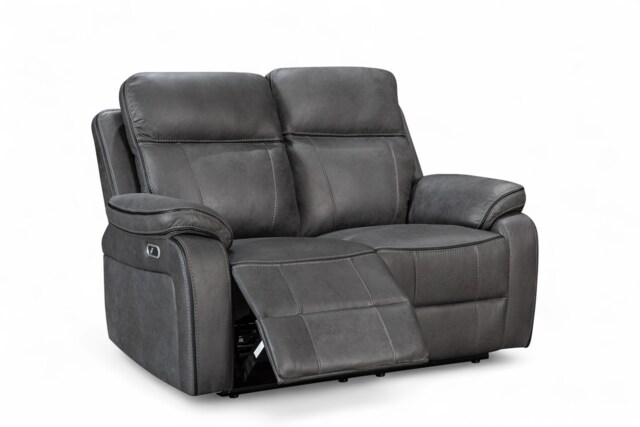 Faux Leather Grey 2 Seater Electric Recliner Sofa VEGAS