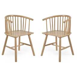 Redwood Premium Oak Dining Chairs - Set of 2
