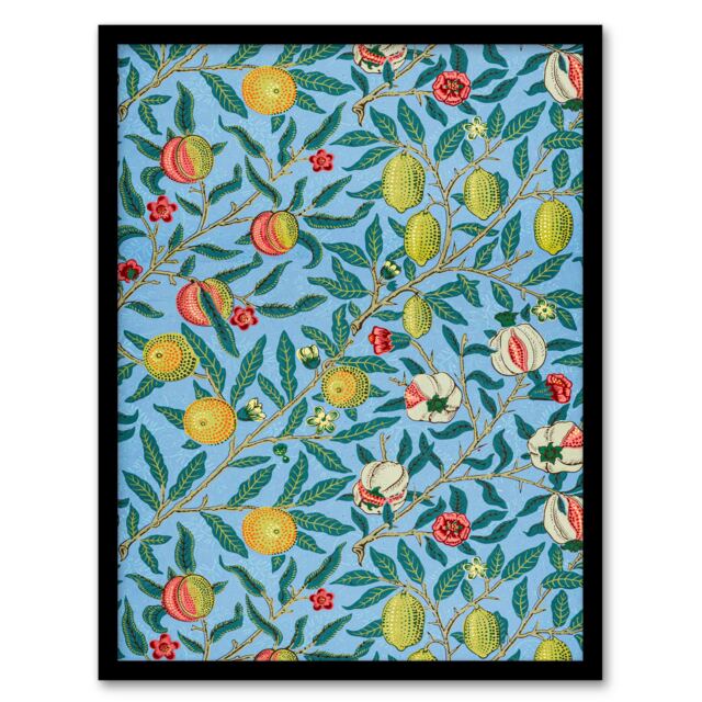 William Morris Framed Wall Art Print Four Fruits Vibrant Pattern Home Décor
