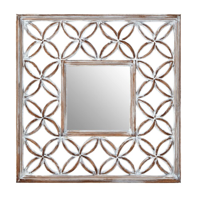 Indus Antique White Lattice Frame Wall Mirror White
