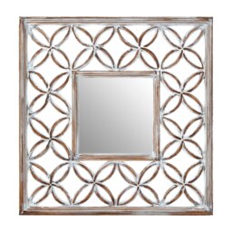 Indus Antique White Lattice Frame Wall Mirror White