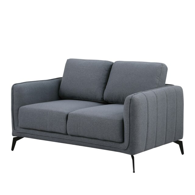 Oslo Modern Scandi Style Fabric Living Room 2 Seater Sofa (Dark Grey)