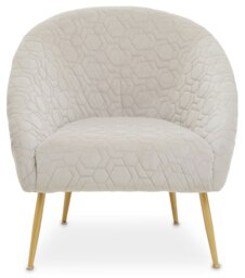 Interiors by Premier Natural Occasional Arm Chair with Curved Back, Velvet Upholstered Chair, Indoor Lounge Chair for Living Room