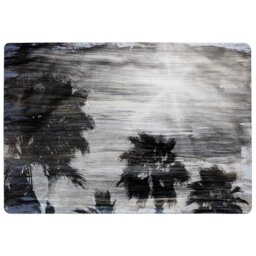Silver And Black Palm Rug Multi