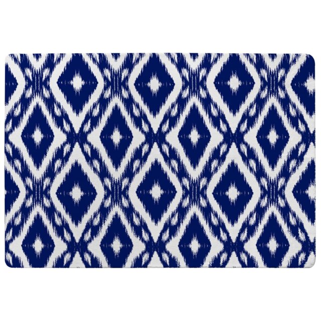 Tribal Art Ikat Ogee In Traditional Classic Blue Designer Rug Multi