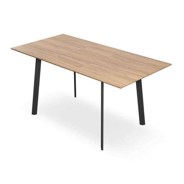 Haydon Extending Dining Table 4-6 Seater w Black Legs White White Marble