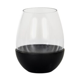 Hill Interiors Neris Glass Goblet Candle Holder Black Black 14cm x 11cm x 11cm 1